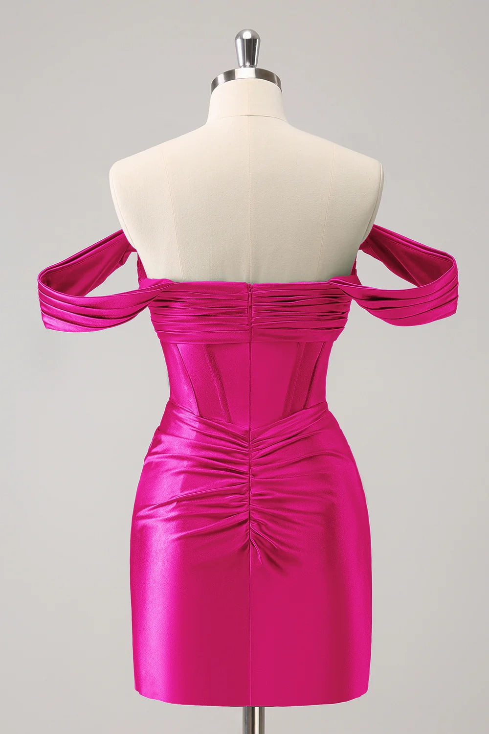 DingJi Wedding Elegant and Charming Tight Off Shoulder Waist with Satin Homecoming Dresses